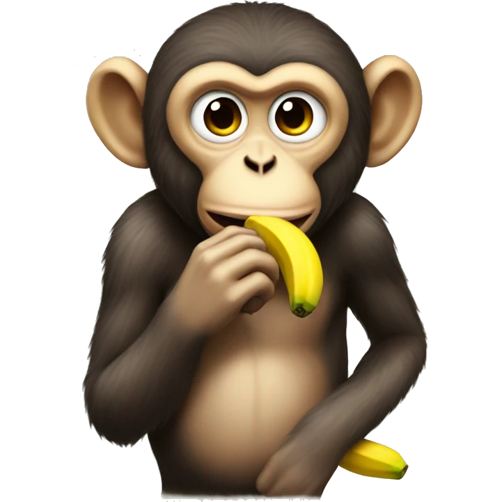 Monkey sucking banana emoji