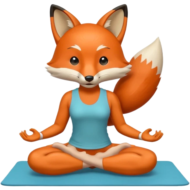 fox doing yoga emoji