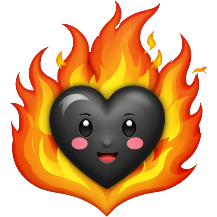 Fire with black heart  emoji