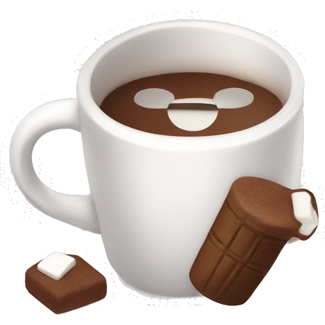 Hot cocoa with marshmallows in a white mug emoji
