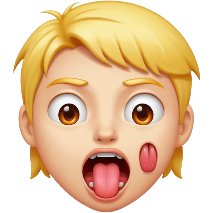 Hot/sweaty tongue-out face — hot, crazy fun, wild mood emoji