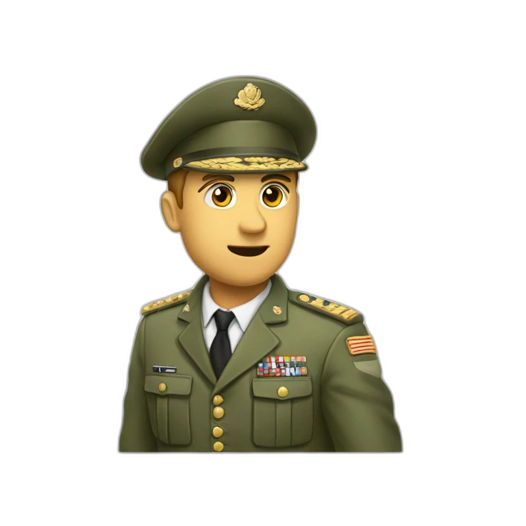 Homme blanc qui fait un salut militaire emoji