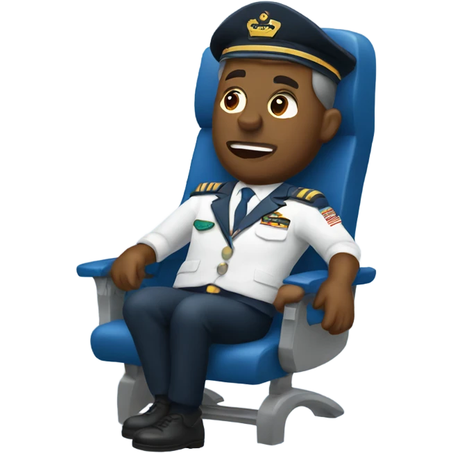 An airplane captain falling asleep emoji