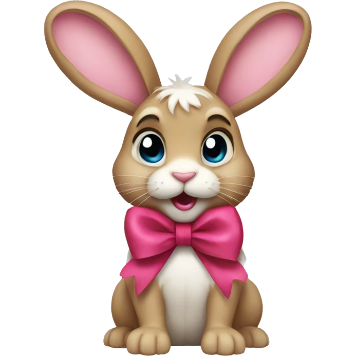 A bunny with a big bow emoji