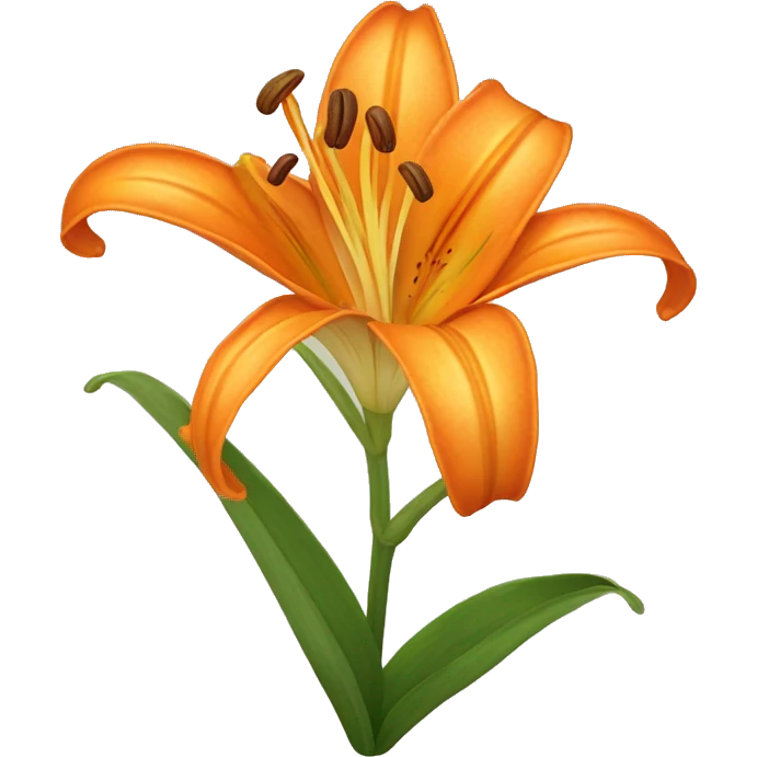 Orange Lily flower emoji