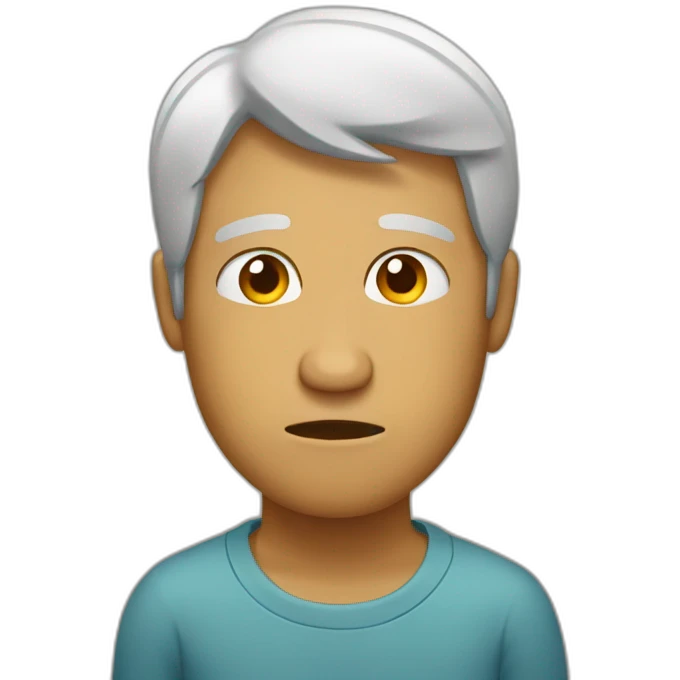 Hombre con cara dolor emoji