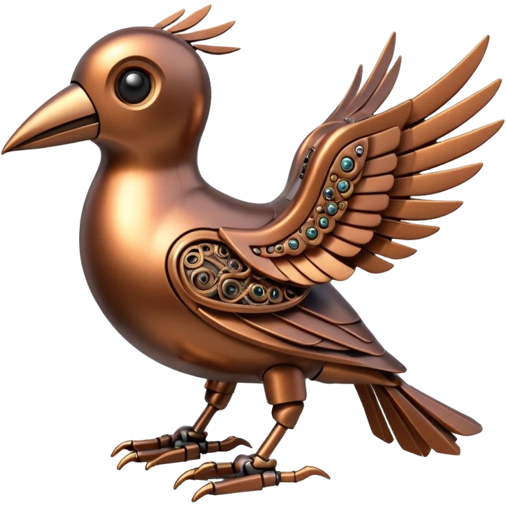 bronze robotic bird emoji