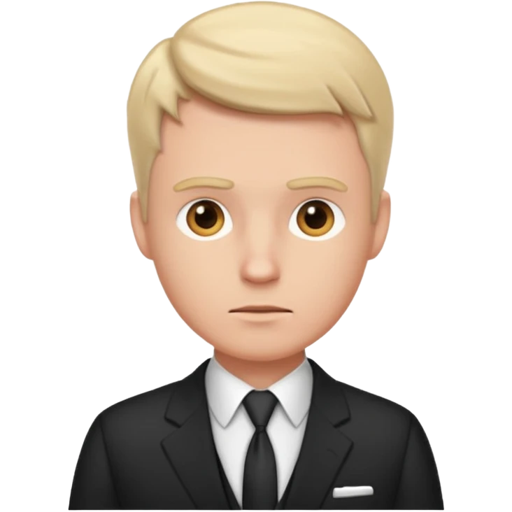 white man in formal suit thinking emoji