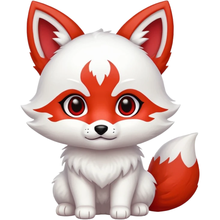 judging white with red marks Chibi baby cute kitsune   emoji