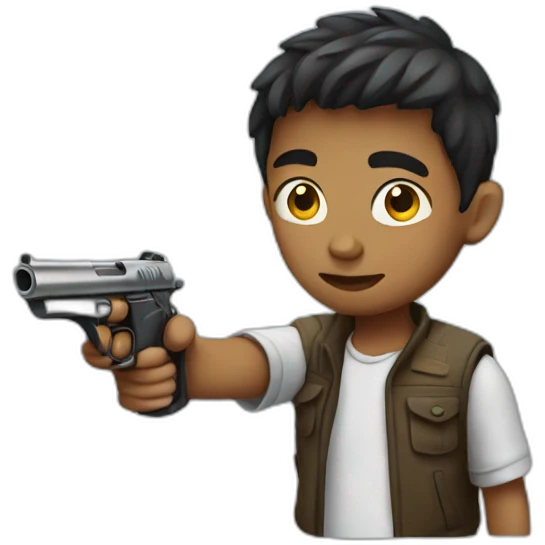 boy with a gun emoji