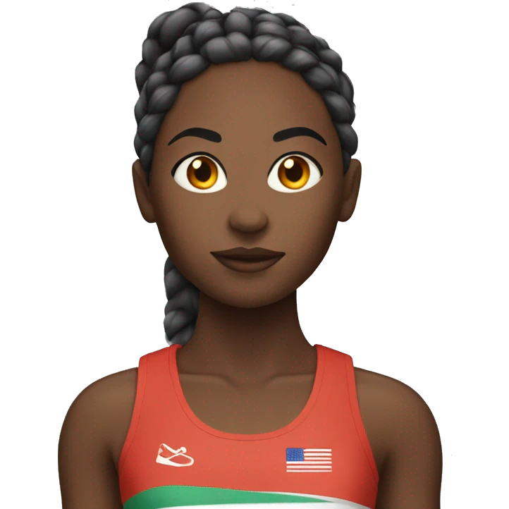 black female track runner with braids emoji