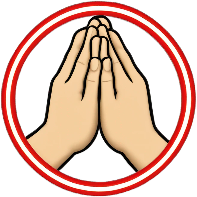 pray hands and Prohibited sign  emoji