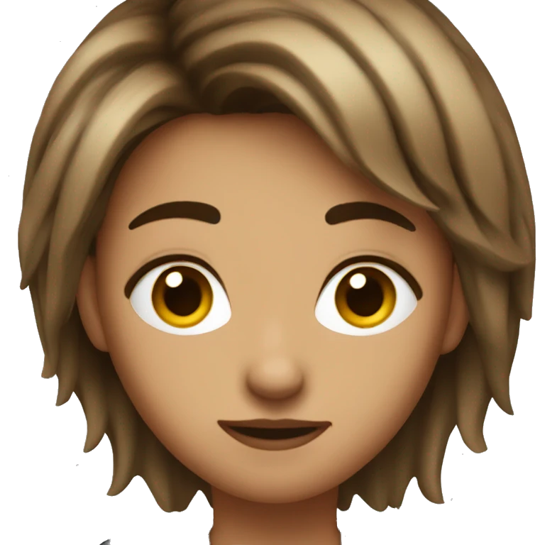 A baddie with short wispy brown hair emoji