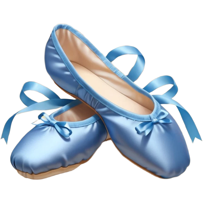 cinematic-realistic-ballet-shoes,-soft-satin-blue-pointe-shoes-with-delicate-ribbons,-resting-gently-on-a-polished-wooden-floor,-subtle-creases-in-the-fabric,-glowing-under-the-warm-golden-light-of-a-rehearsal-studio,-evoking-ele emoji