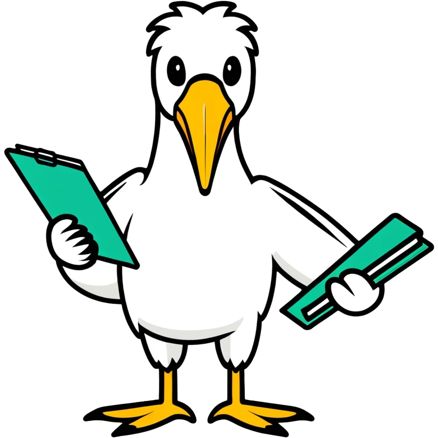 Pelican holding a clipboard  emoji