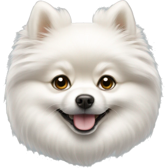 White cute Pomeranian  emoji