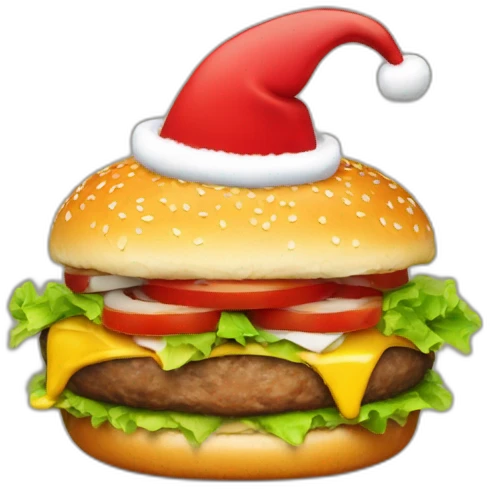 burger with cristmass hat emoji