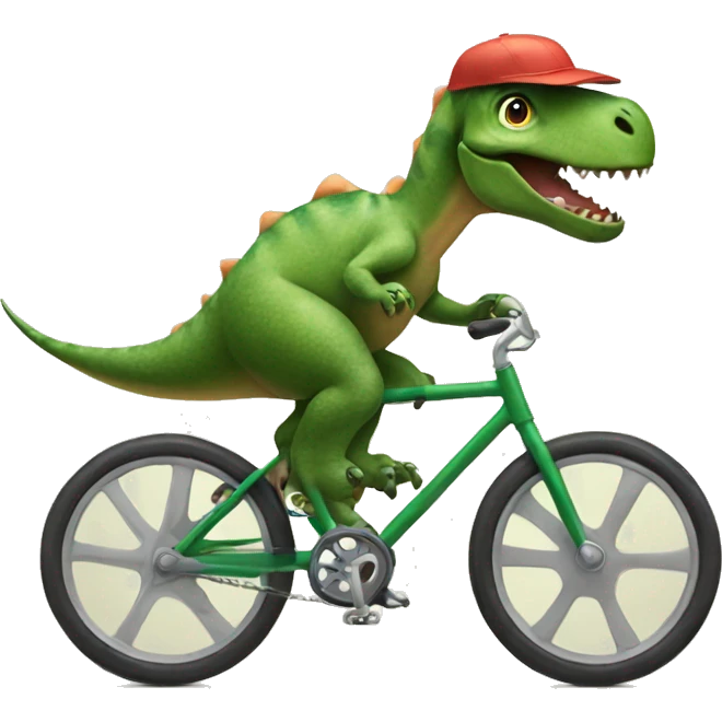 Dinosaur riding a bike emoji