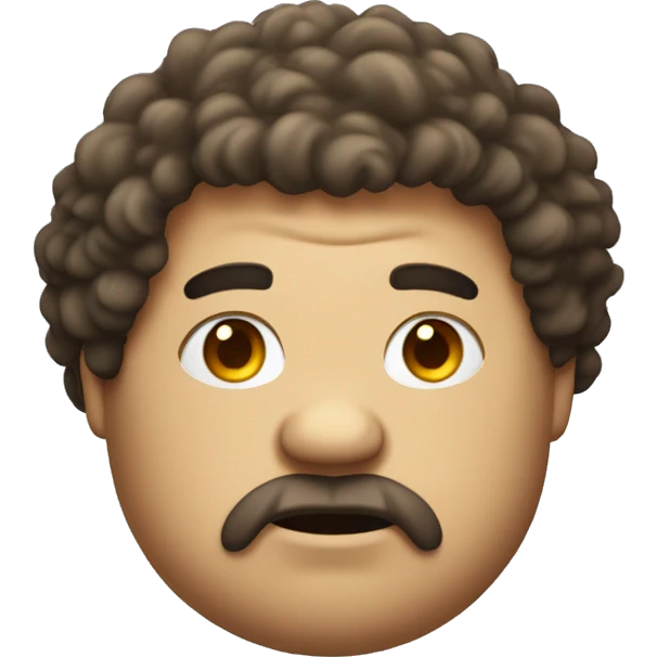 A fat man with fluffy hair saying I’m griffin  emoji