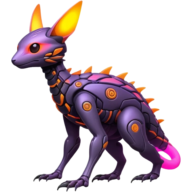 futuristic lush warm-colored neon-colored Fakémon-Trico-creature (full body) emoji