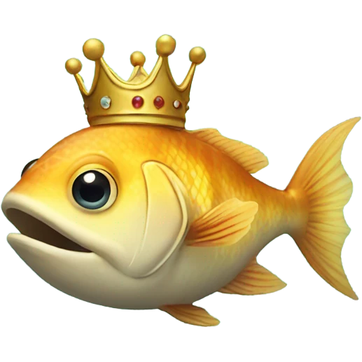 smiling fish with crown emoji