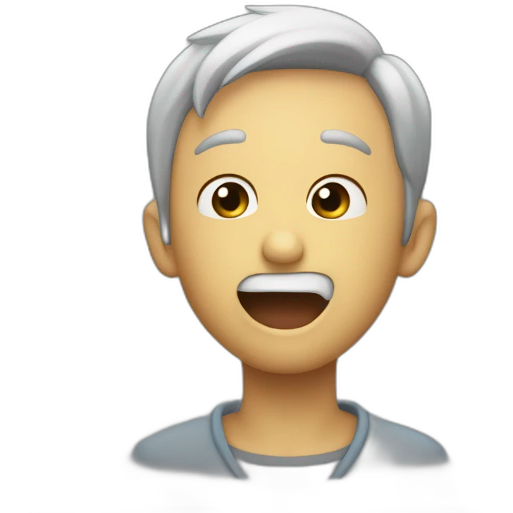 calvo haciendo mewing bye bye emoji