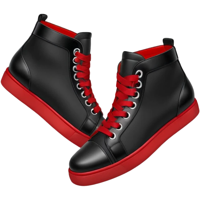 A pair of black Christian Louboutins shoe sneaker  emoji