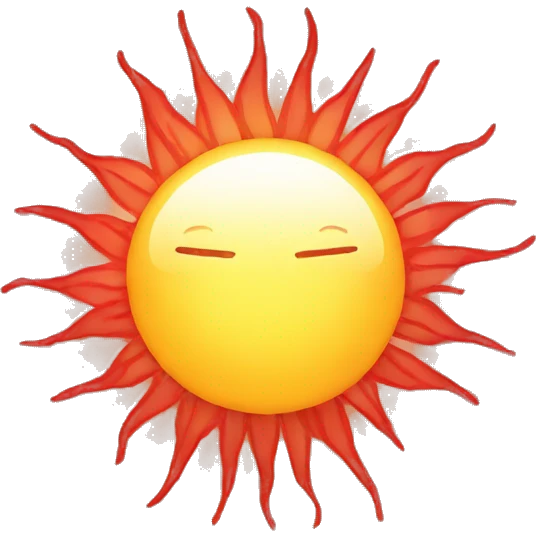 sun red sun rays emoji