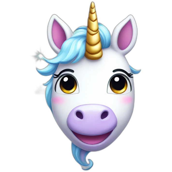 happy unicorn face with sparkles emoji