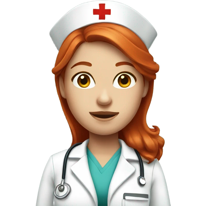 red headed girl nurse emoji