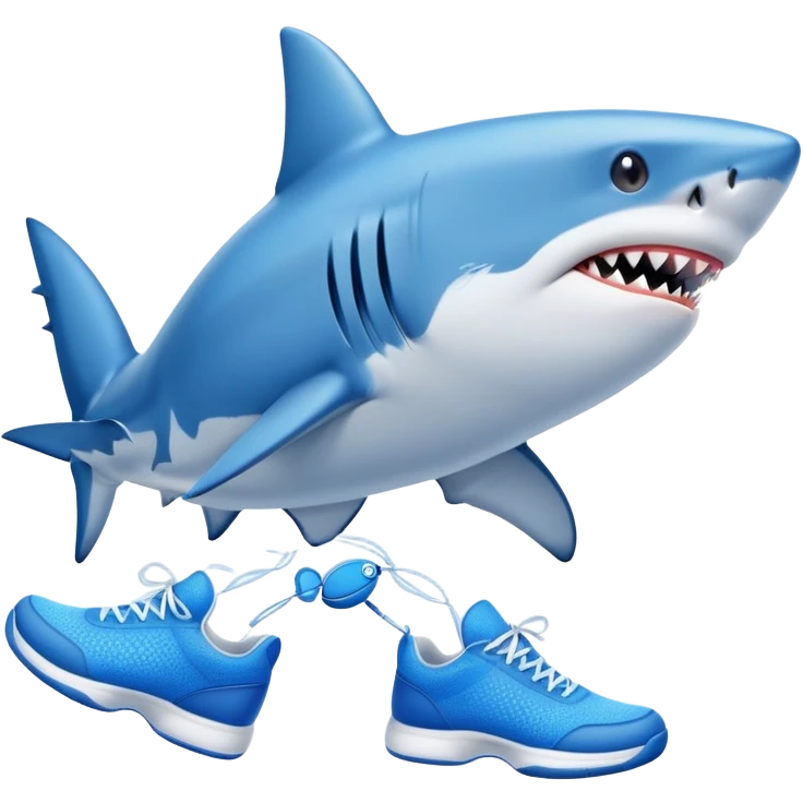 Shark with blue tennis shoes emoji