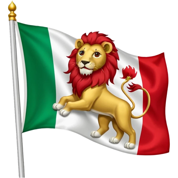 Iranian flag with the lion and sun emblem emoji