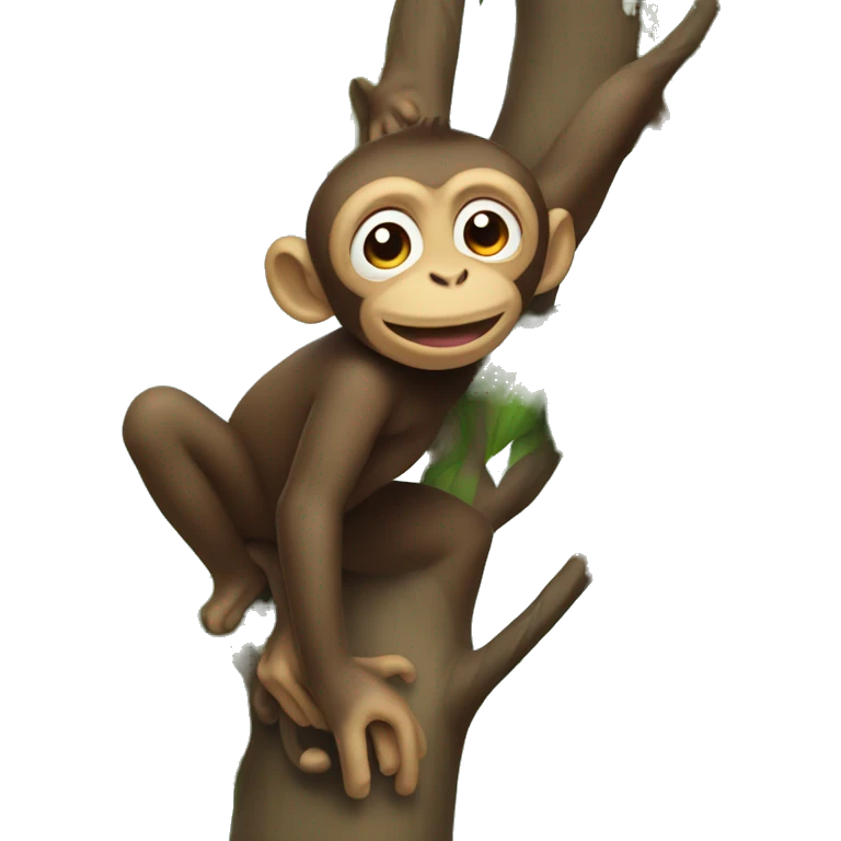 Monkey climb tree emoji