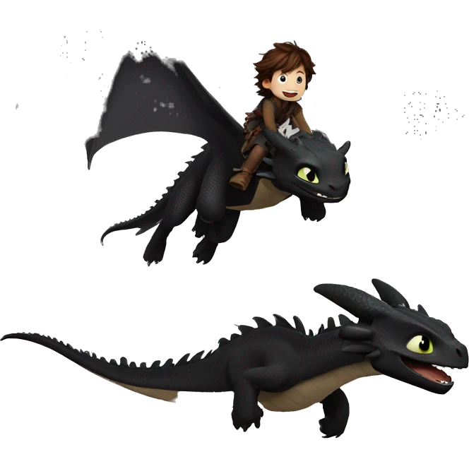 Hiccup flying on a dragon toothless emoji