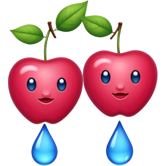 Deux cerise de couleur bleue emoji