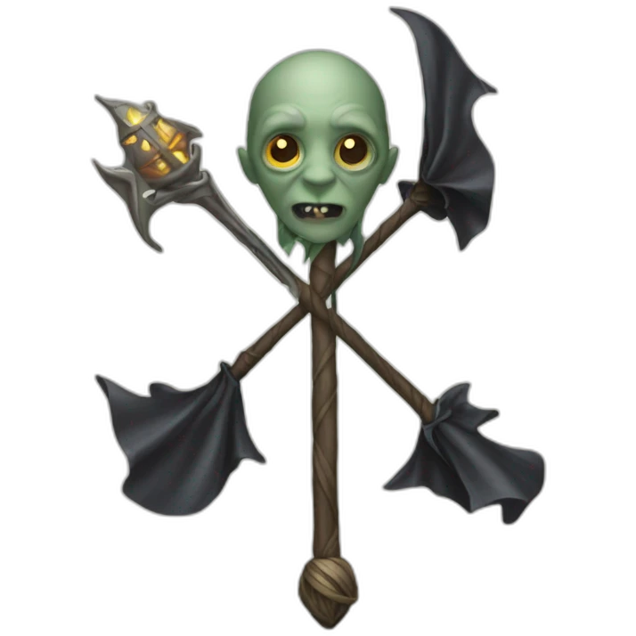 Harry Potter and Voldemorts wands connected emoji