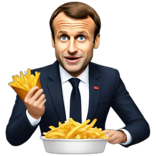 emmanuel macron qui mange des frites emoji