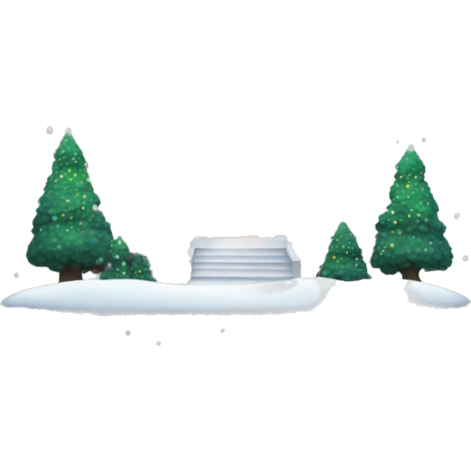 White House with snow falling down and pretty lights emoji