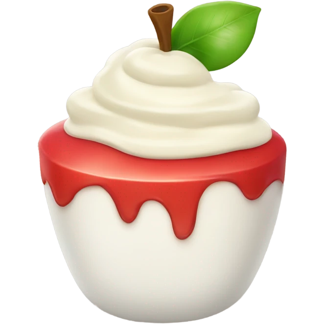 apple with cream on top emoji