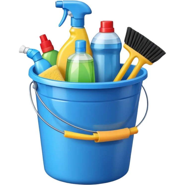 Cleaning supplies in a bucket emoji