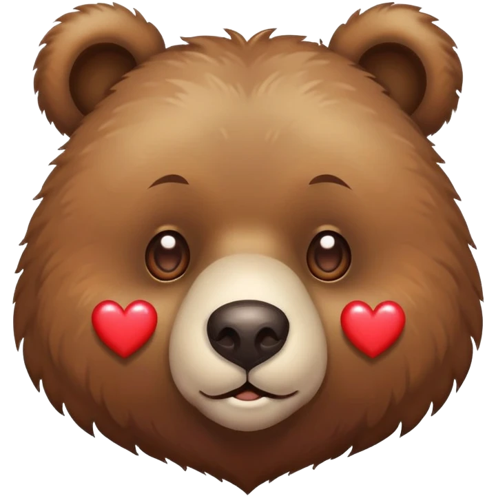 Bear with hearts on eyes emoji