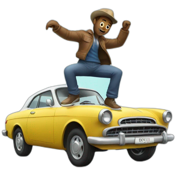 man dancing on a car emoji