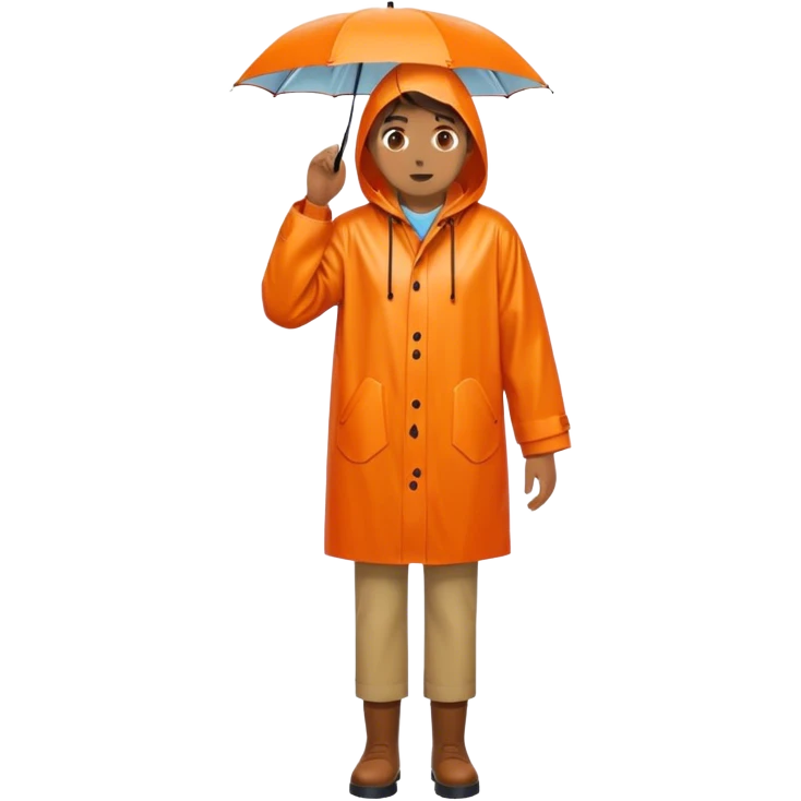 Orange full body rain coat emoji