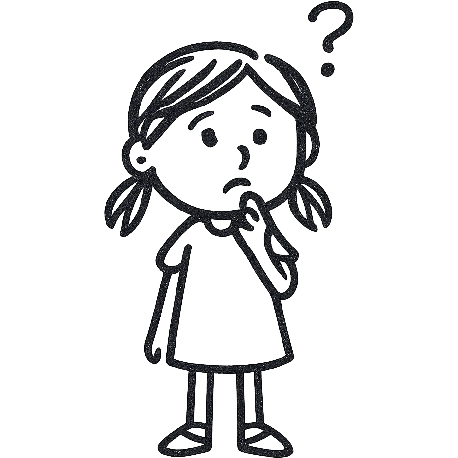 girl standing and thinking emoji
