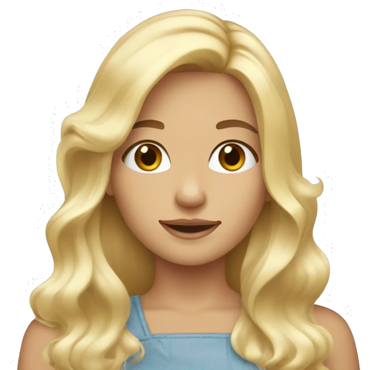 blonde girl with long hair applying cream on her face emoji