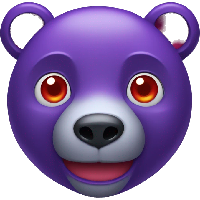 Purple bear with red eyes emoji