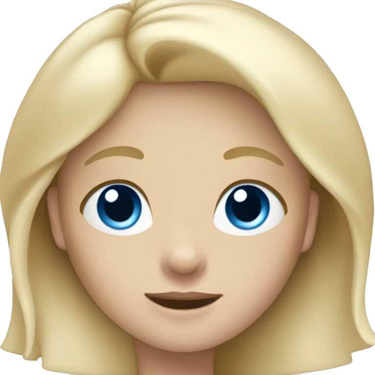 Blonde girl with blue eyes waving emoji