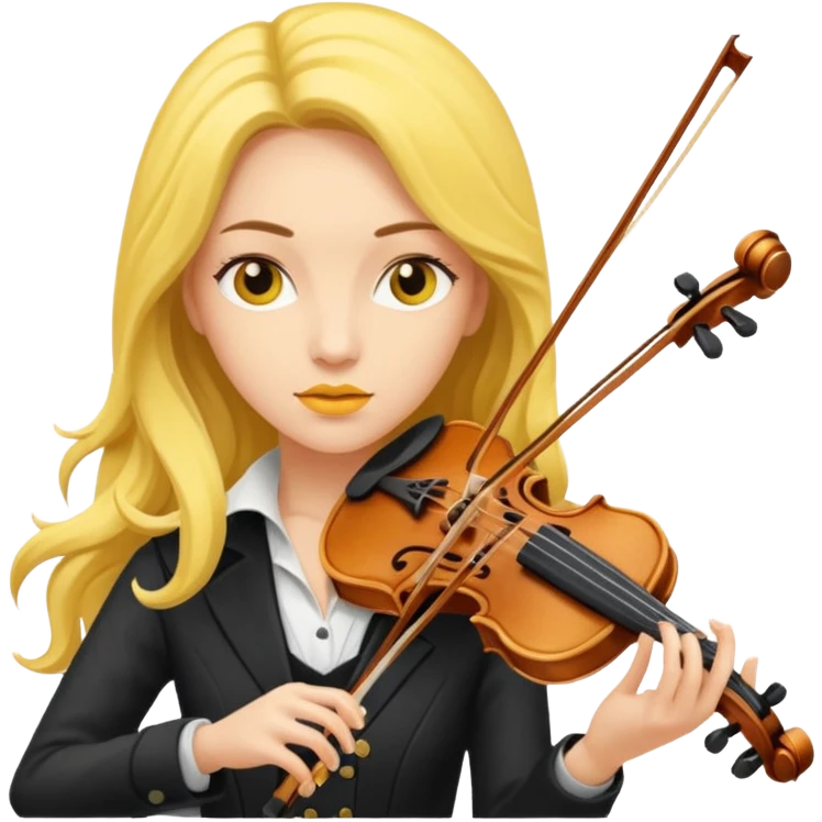 yellow-colored violinist woman  emoji