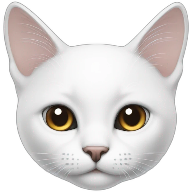 White cat with black tail emoji