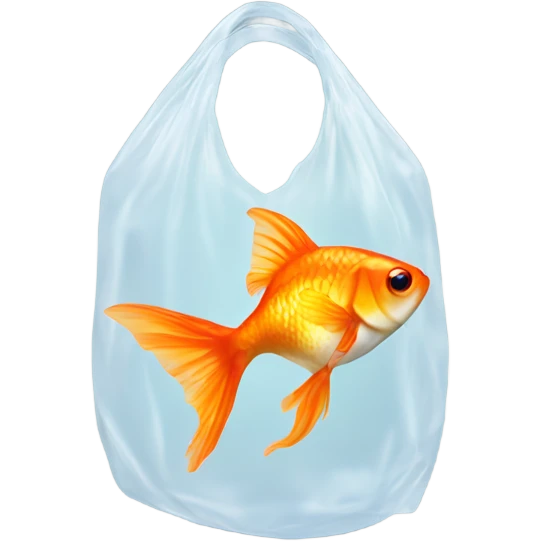 Plastic bag with goldfish  emoji